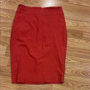 RW&CO. Vibrant Red/Orange Pencil Skirt